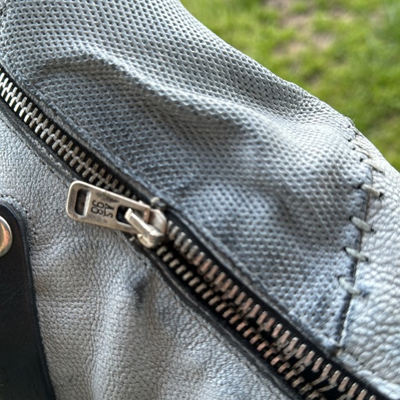 A.S.98 Blue Moto booties patchwork detail with harness EU 38 - Picture 8 of 10